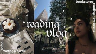 24 hr reading vlog  bookstores, cafe, puzzle  no.015