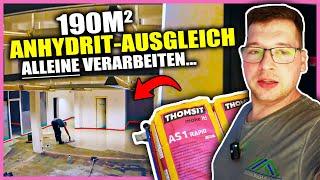 Ich bin im Arsch... ALLEINE über 190m² ANHYDRIT-AUSGLEICH (1000kg) gießen! | Home Build Solution