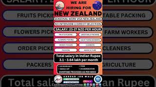 New Zealand  seasonal work permit 2024 || 100% sureshot visa || abroad job wala