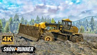 CAT 120M Motor Grader Stuck Deep Mud In SnowRunner Season 15 #snowrunner #offroad #truck