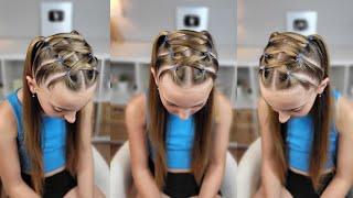 Peinado con ligas para niñas / Peinados para la escuela / school hairstyle tutorial