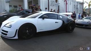 The "Panda" Bugatti Veyron Pur Blanc Rolling Into Super Car Event!