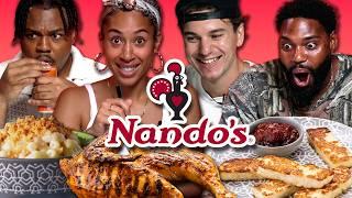 American & Canadians Try Nandos in the UK