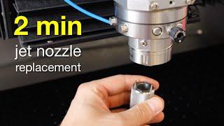 How to replace a waterjet laser nozzle in under 2 minutes !