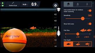 How to use the Deeper Fish Finder app settings