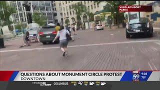 Minivan strikes Indianapolis protesters on Monument Circle