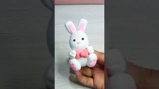 Cute White Bunny Clay Art | Clay videos #shorts