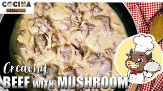 Easy Beef with Mushroom Recipe, Creamy Beef with Mushroom #CocinaChavacano #BeefMushroom