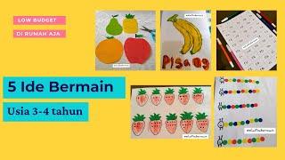 5 Ide Bermain di Rumah Low Budget untuk Usia 3-4 tahun | Aktivitas Montessori | PAUD di Rumah