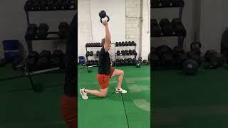 Split squat iso w kettle bell press