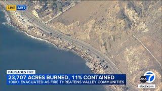 New AIR7 video shows Malibu coastline without layer of smoke from Palisades Fire