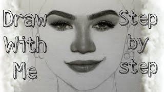 How to draw a realistic portrait EASILY I Step by step I Zendaya