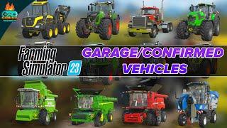 Farming Simulator 23 All Confirmed Vehicles tools - FS 23 Garage Tour