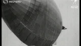 Airship 'Italia' at Stolp, Pomerania with General Nobile on board, on route to the North Pole (1928)