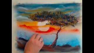Как нарисовать дерево сухой пастелью. Валерий Смирнов