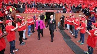 Foundation participants join United legend for the unveiling of the Sir Bobby Charlton Stand