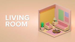 Create Low Poly 3D Isometric Living Room in Blender 3.3