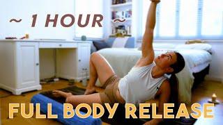 Self Care Stretch With Me / chill afternoon guided stretch, trigger ball, foam roller