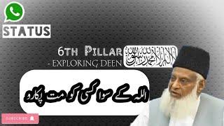 Islamic WhatsApp Status Dr Israr Ahmed | Dua | 6th Pillar- Exploring Deen