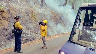 Fire line footage from a UTV