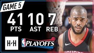Chris Paul Full Game 5 Highlights Jazz vs Rockets 2018 NBA Playoffs - 41 Pts, 10 Ast, 7 Reb!