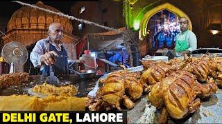 Lahori Chargha at Delhi Gate | Local Street Food of Walled City of Lahore, Pakistan