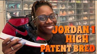 Air Jordan 1 retro high OG Patent Bred GS Review and on feet!!!!