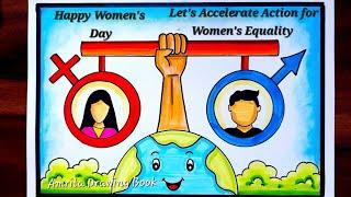 International Women's Day Drawing easy, Women's Equality poster drawing, Poster on Women Empowerment