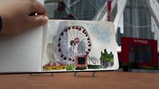 Moleskine Art Pocket Sketchbook Tour | Hong Kong Urban Sketching with Watercolor