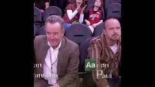 Breaking Bad STARS Bryan Cranston And Aaron Paul Are COURTSIDE In Houston!