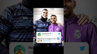 When "Rodrygo" meets his biggest idol....   #shorts #cristiano #rodrygo07