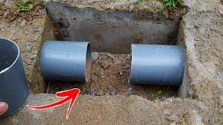 Chia sẻ 2 cách xử lý ống nước pvc ngầm bị vỡ rò nước không cần khoan đục bê tông #pvc #diy