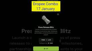 Dropee daily combo today | dropee daily combo 17 January | Daily Combo Dropee | @CryptoTechSunil