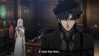 Emiya Kiritsugu and Kotomine Kirei consider each other