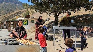 par family in the village.  The skill of a village man in making a barbecue grill @par8484