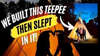 How to... 3 girls build a Teepee!! and we slept in it too!! How to Make an Easy Teepee (Tipi, Tepee)