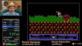 The Flintstones: The Rescue of Dino & Hoppy NES speedrun in 17:23 by Arcus