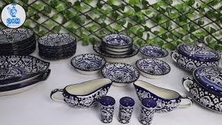 Dinner Set (Blue Saga) - Blue Pottery of Multan