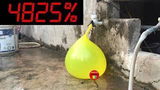 EXPERIMENT OF OVER PUMPING BALLOONS Vs Water UP TO 4800%!