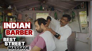 Best Indian Head Massage At Street Side BarberShop  #asmr #sensoryoverload #relaxtion