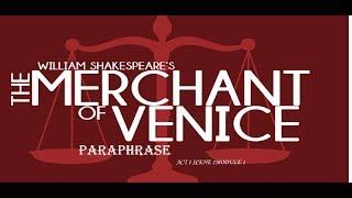 Paraphrase Merchant Of Venice Novel audio book Act 1 Scene 1 Module 1