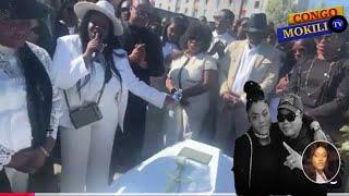 Enterrement d'Océane Mpiana, la fille de JB Mpiana, à Paris. Sa maman et ce frère sont inconsolables