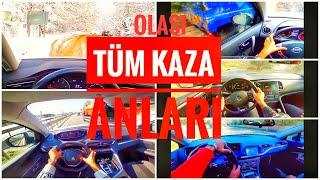 TEHLİKELİ TÜM OLASI KAZA ANLARI | KARDA KAYAN TOFAŞ | İTFAİYE  SIKIŞTIRDI| PEUGEOT PASSAT TALİSMAN