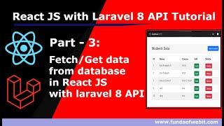 React JS with Laravel 8 API: fetch/get data from database in React JS with laravel 8 api - Part 3