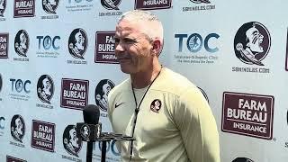 FSU Football Head Coach Mike Norvell Recaps Last Practice Before The 'Noles Travel to Ireland