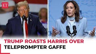 Trump mocks rival Kamala Harris over her '32 days' teleprompter freeze moment