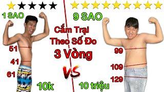 Thử Thách Cắm Trại Theo SỐ ĐO 3 VÒNG Của Bản Thân 0 Sao vs 9 Sao | Cắm Trại 10k VS 10 Triệu