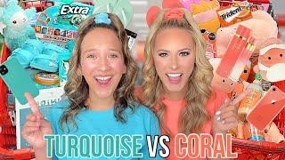 TURQUOISE VS CORAL  NO BUDGET TARGET SHOPPING CHALLENGE!