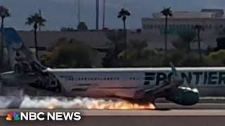 Fire breaks out on a Frontier Airliner