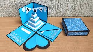 DIY - Explosion Box Tutorial | Birthday Box | How to Make Explosion Box | Scrapbook | Scrap Book